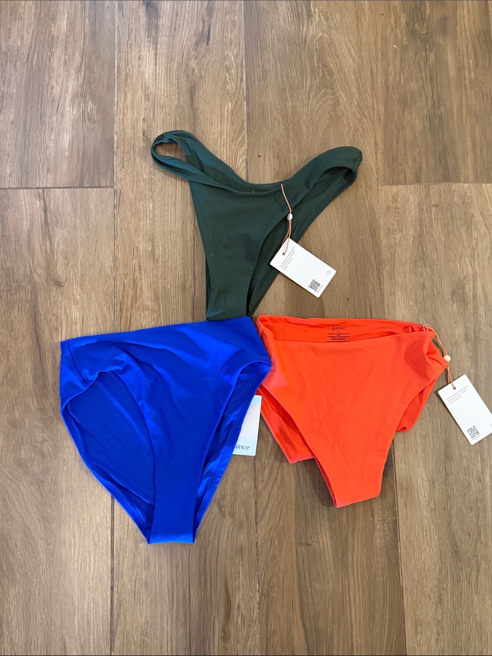 Quince Women's Swim Bottoms & One-Piece Set - Green, Blue & Orange
